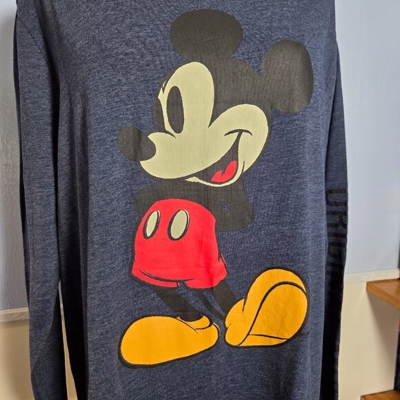 Disney Mickey Mouse Extra Large Heathered Blue Longsleeve Original Mickey Tee - Picture 4 of 10